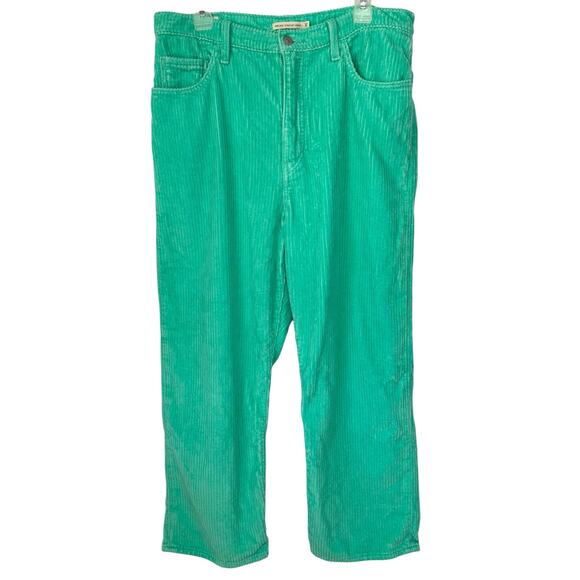 Levi's Premium Ribcage Straight Ankle Corduroy Pants Electric Green Size 32 - Picture 3 of 13